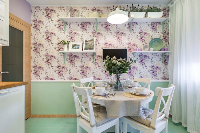 combination with plain wallpaper