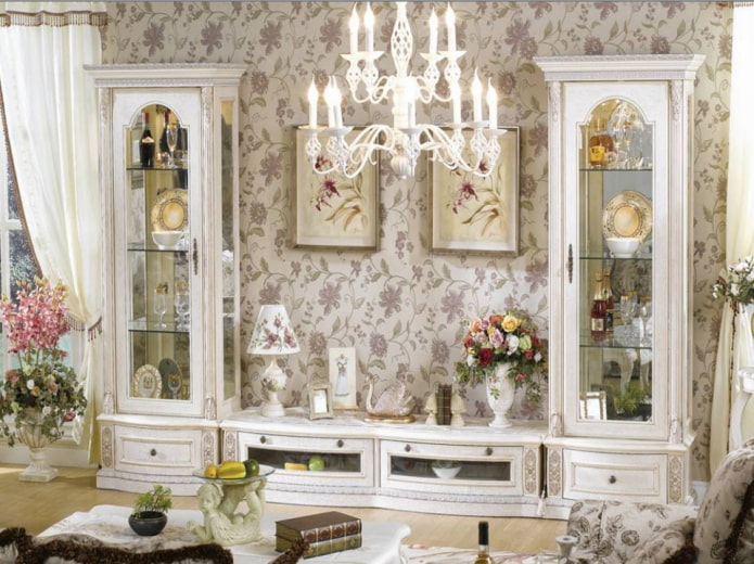 floral wallpaper in a classic interior