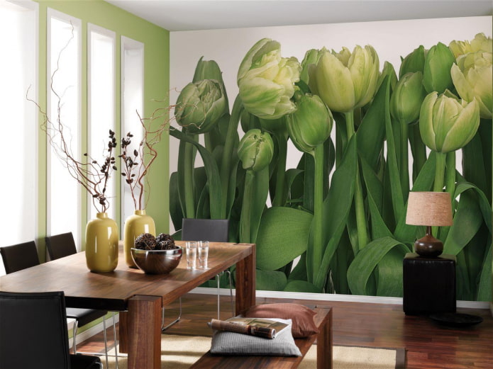 photo wallpaper with a picture of tulips