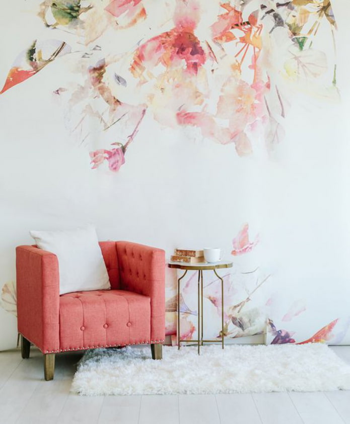flowers on wallpaper