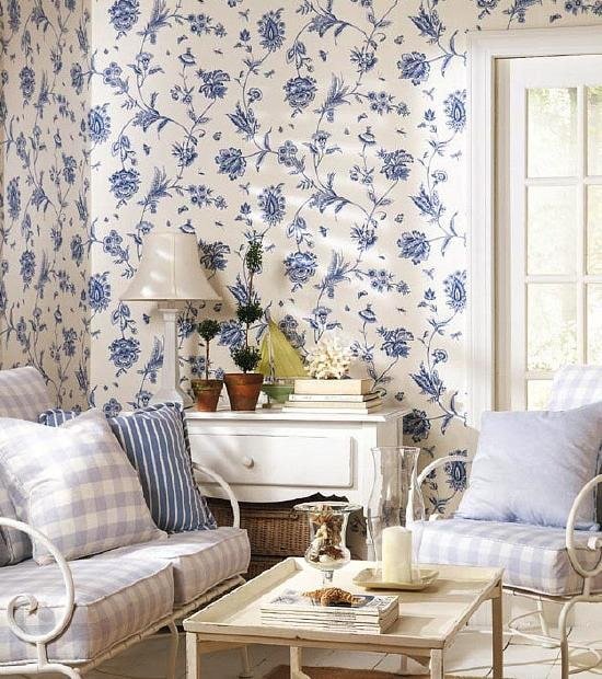 Provence style floral wallpaper