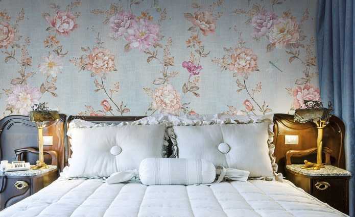 fabric wallpaper with a floral print