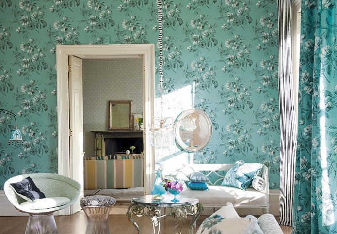vinyl wallpaper with floral print