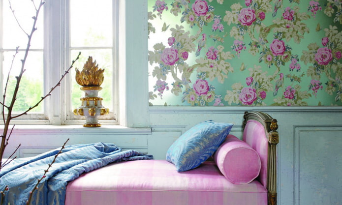 flower wallpaper with silk-screen printing effect