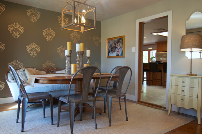 brown wallpaper with a monogram pattern