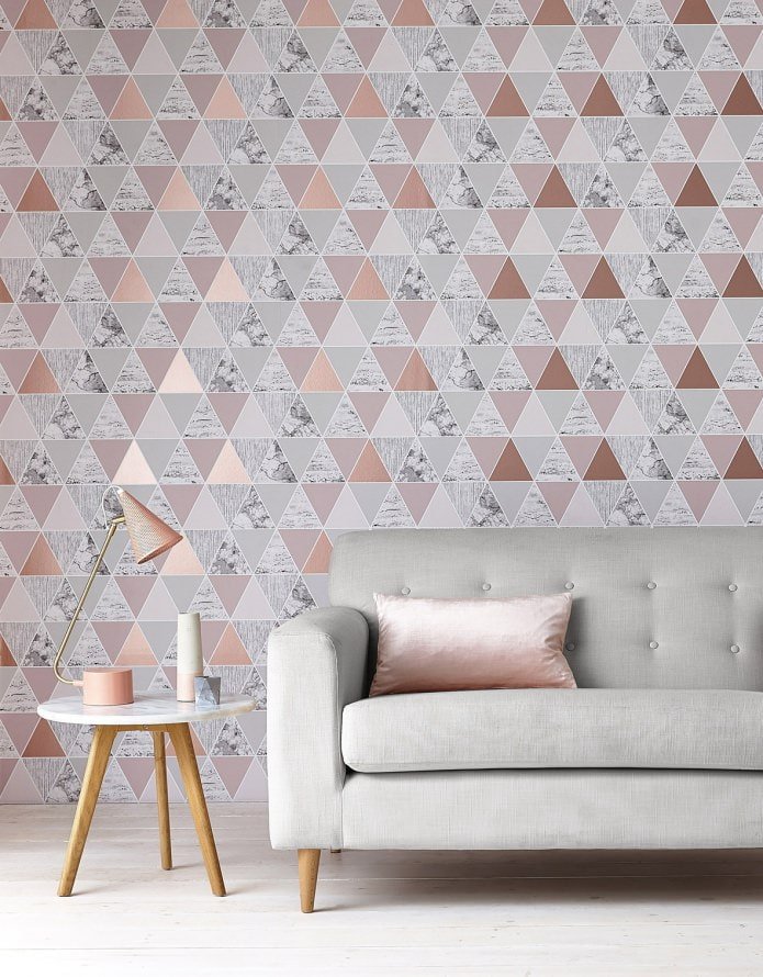 Gray and pink wallpaper