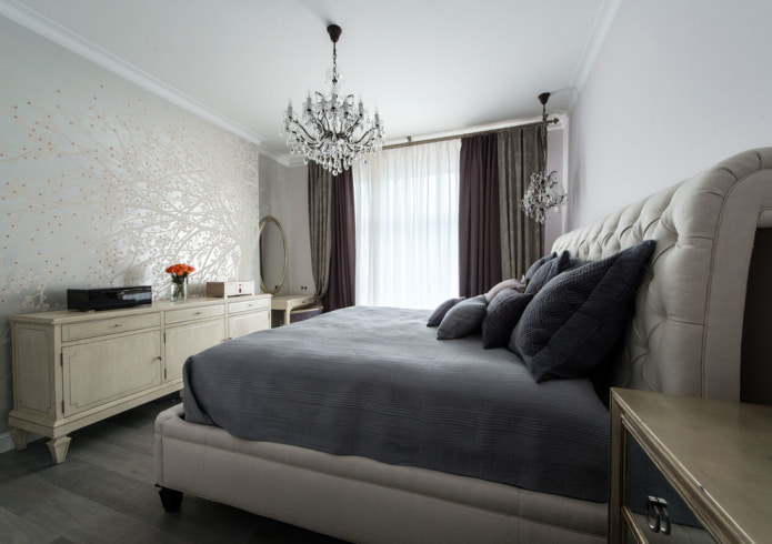light bedroom in the new classic style