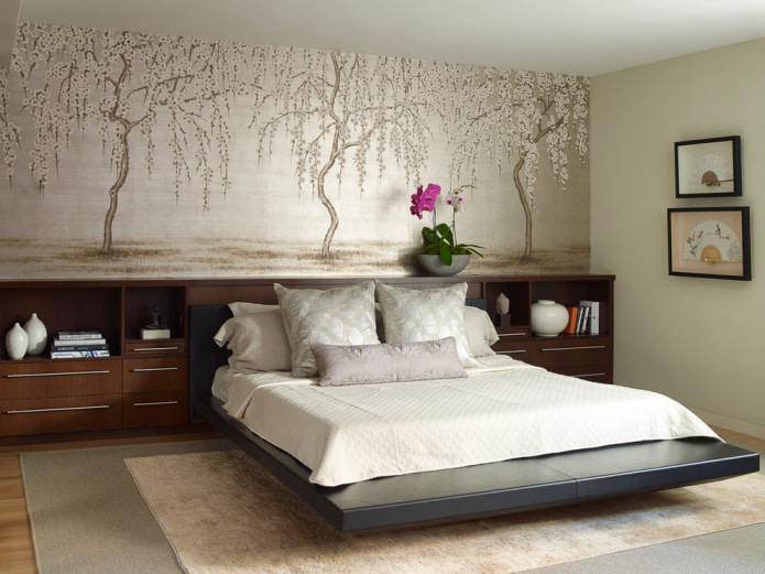Oriental style in the bedroom