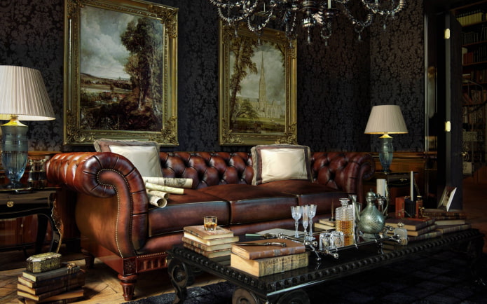 leather Chesterfield sofa