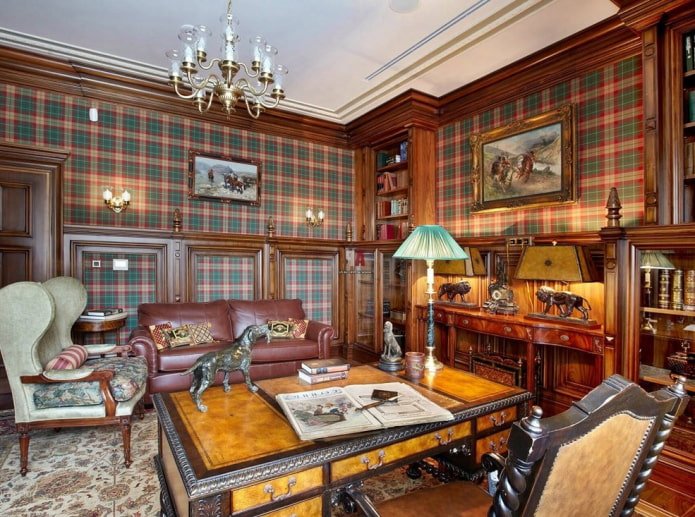 English-style study interior