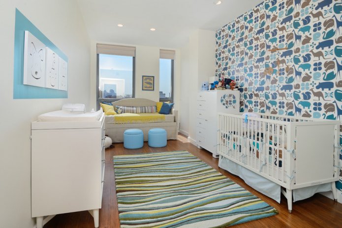 wallpaper in the nursery for a newborn