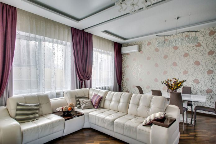 purple curtains