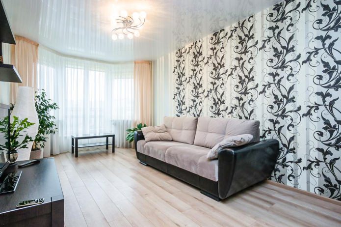 light laminate in the living room interior