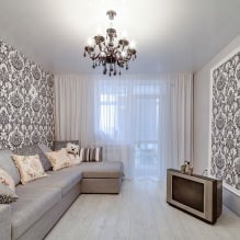 Wallpaper in the living room interior-16
