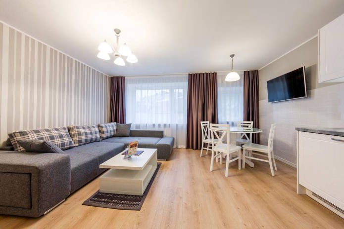 light laminate in the living room interior