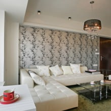 Wallpaper in the living room interior-12