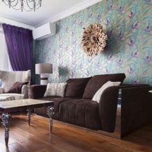 Wallpaper in the living room interior-9