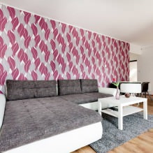 Wallpaper in the living room interior-14