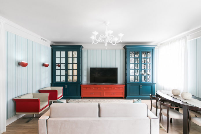 Cabinets in the living room-dining room