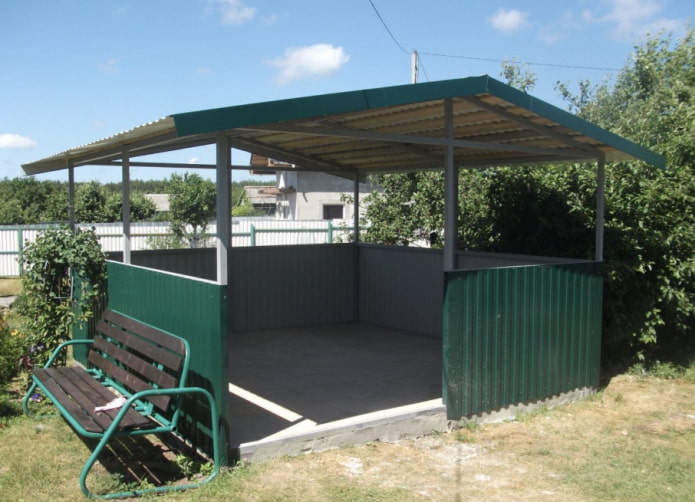 gazebo made of profiled sheeting