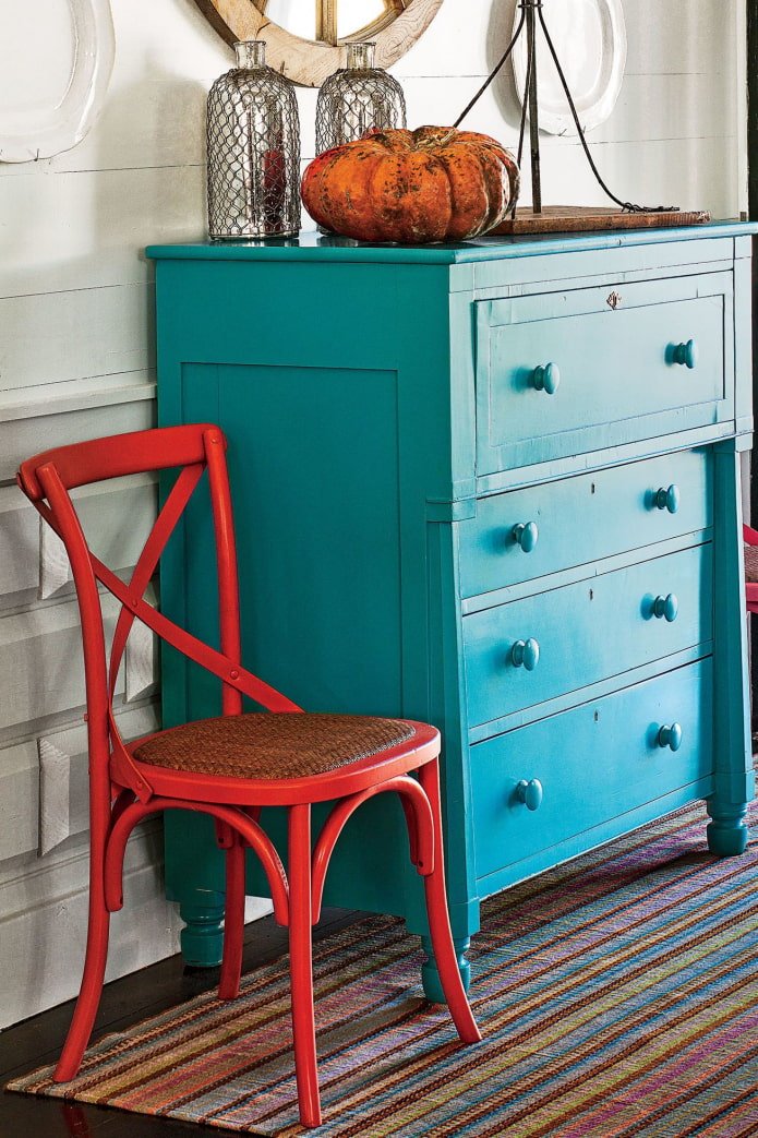 Painted chair and dresser
