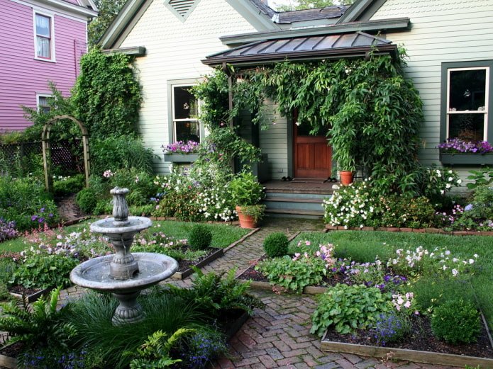 Fountain by the porch