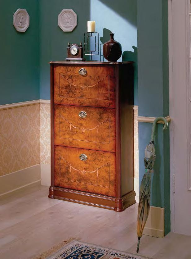 shoe rack in the hallway interior in a classic style