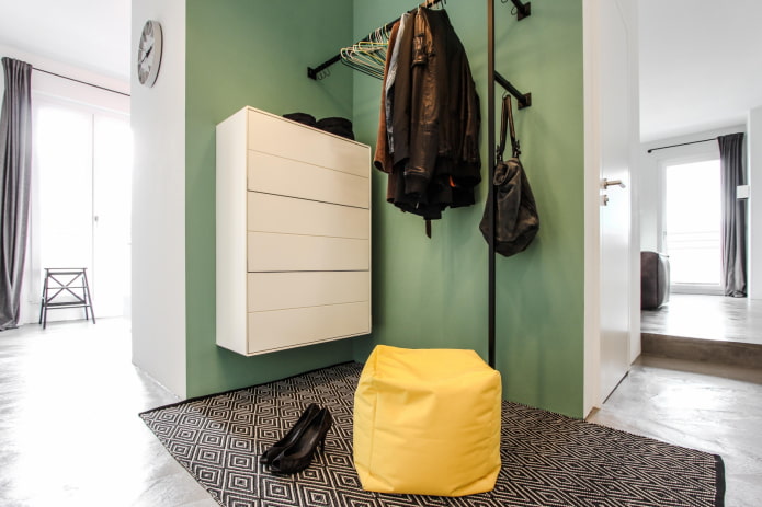 white shoe rack in the hallway interior