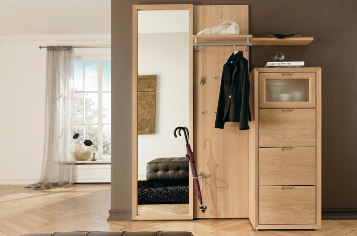 built-in shoe rack in the hallway interior