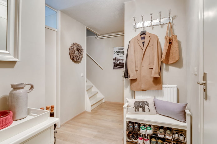 small shoe rack in the hallway interior