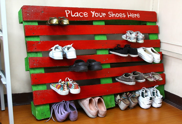 original shoe rack in the hallway interior