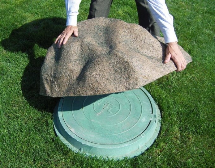 septic tank decor with fake stone