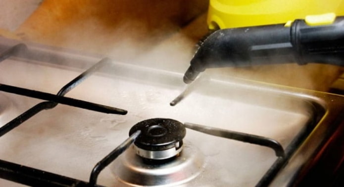treatment with a steam generator
