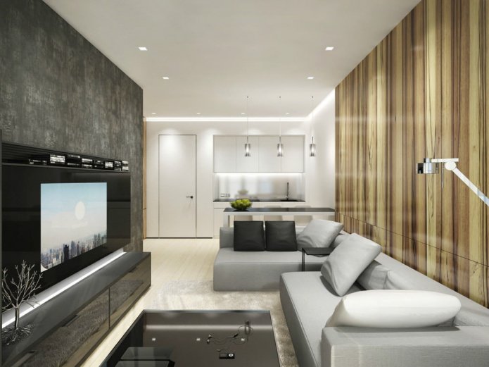 kitchen-living room in the style of minimalism