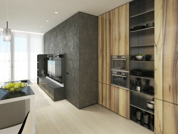kitchen-living room in the style of minimalism