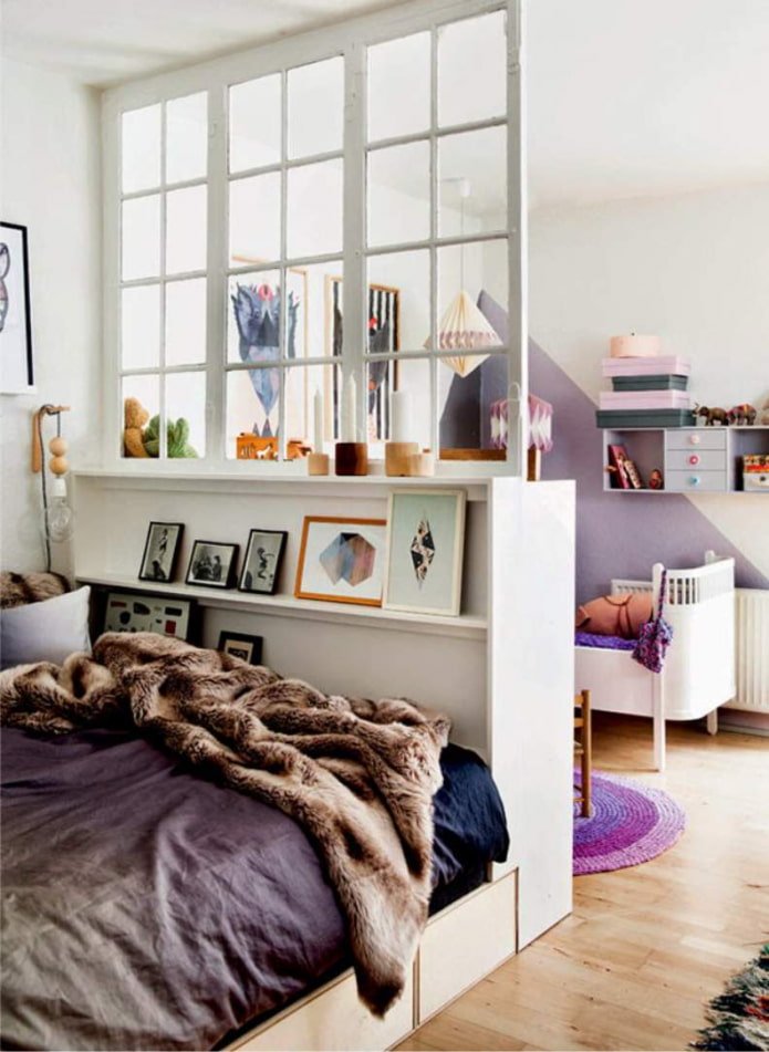 children's room in a one-room apartment