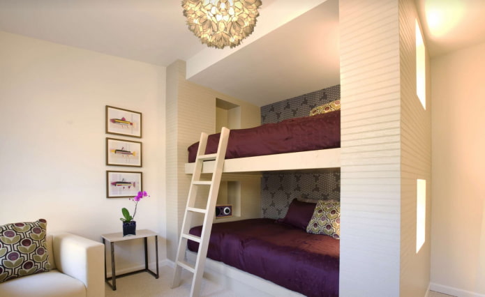 bunk bed in a one-room apartment