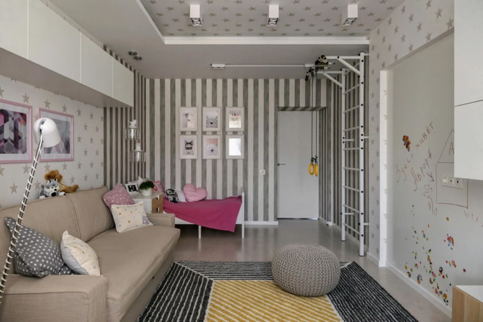 children's room in the living room