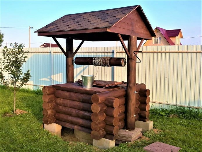 well made of logs