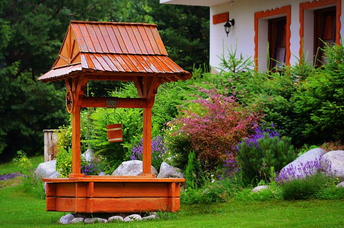 low wooden well