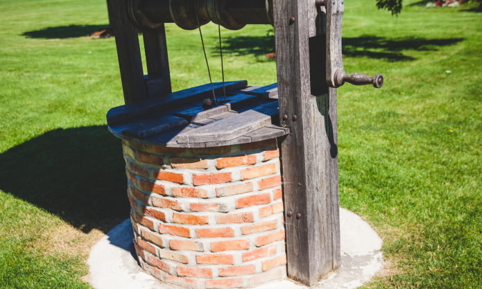 wood well and brick