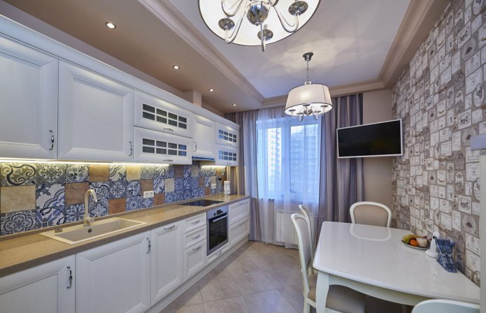 Washable wallpaper under tiles