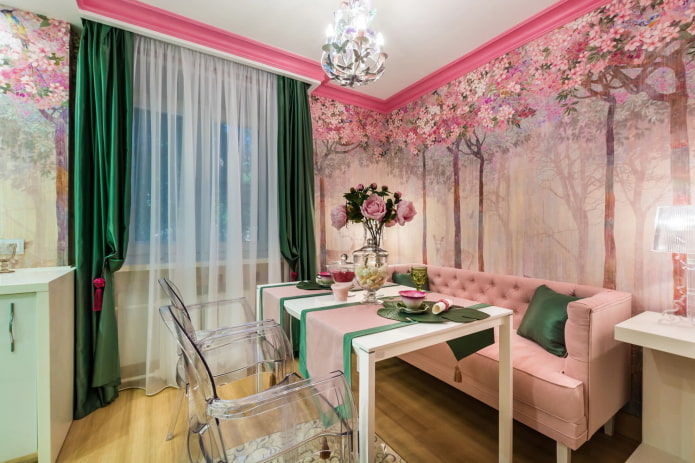 tulle and curtain combination