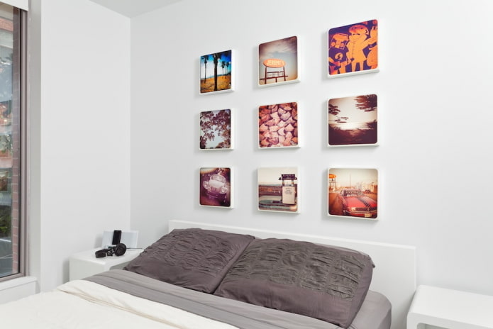 photos on the wall in the interior