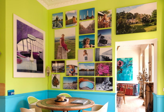 photos without frames in the interior