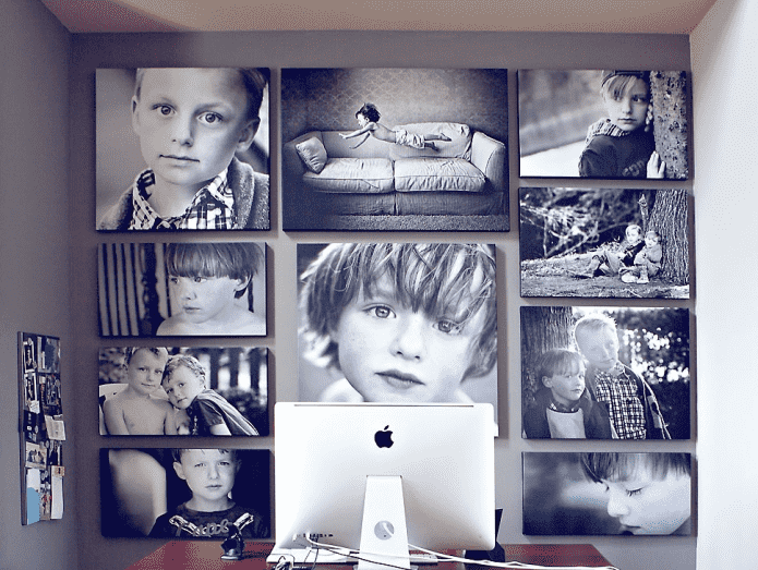 frameless photos in the interior