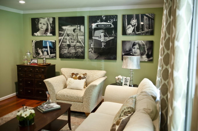 photos without frames in the interior