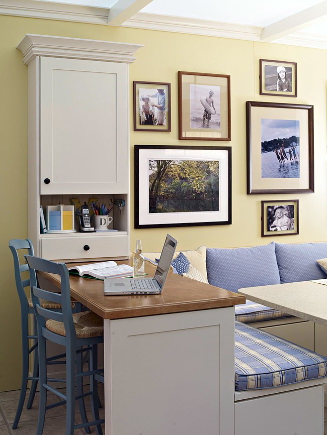photos in frames on the wall in the interior