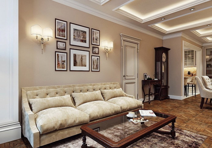 photographs in a classic interior