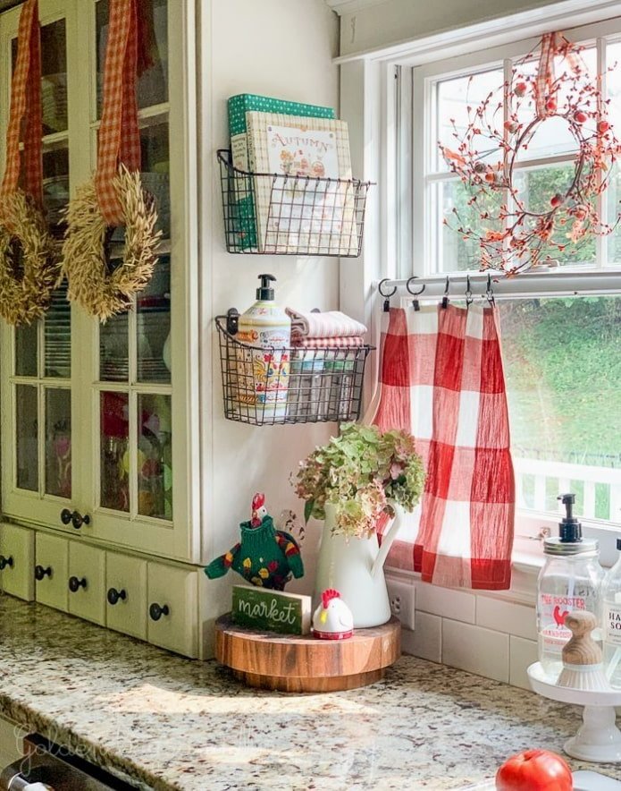 Cafe curtains in the kitchen